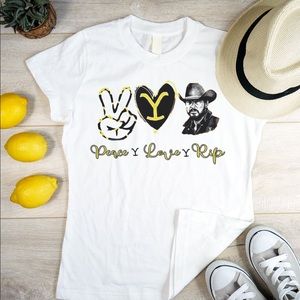Super cute Yellowstone tee peace love rip